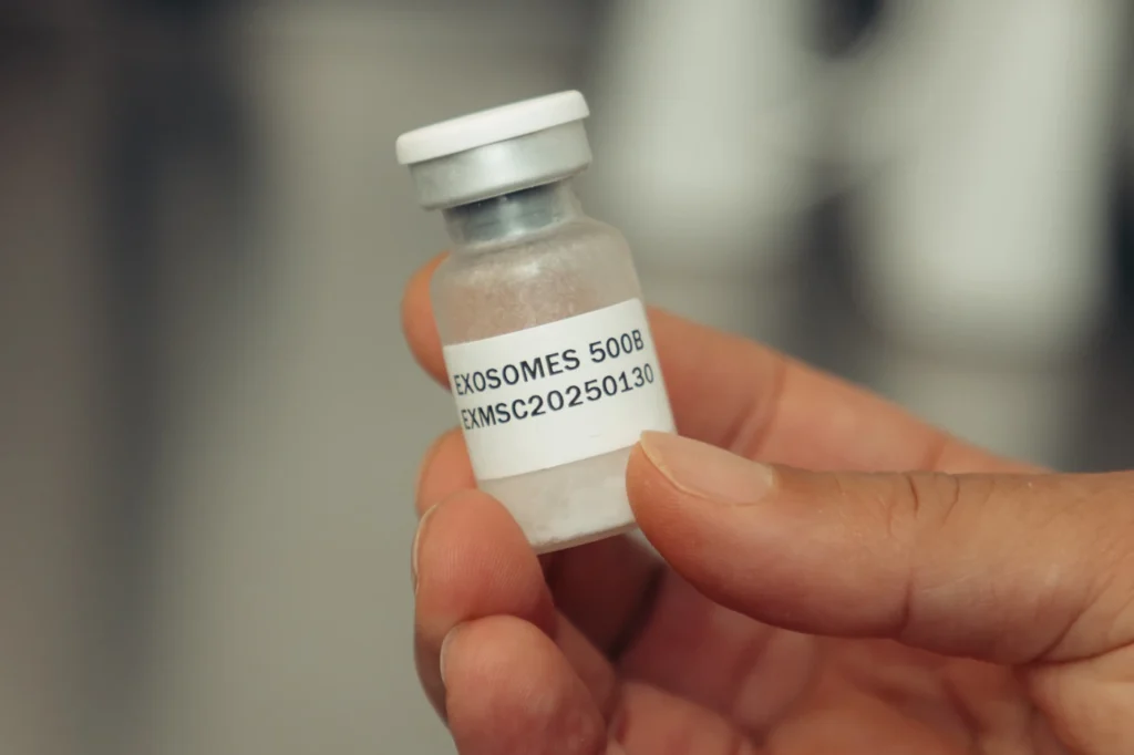 Close-up shot of Exosome therapy